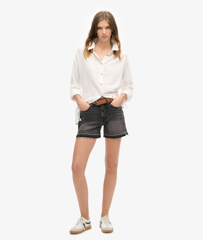 superdry Mid Rise Cut off Short