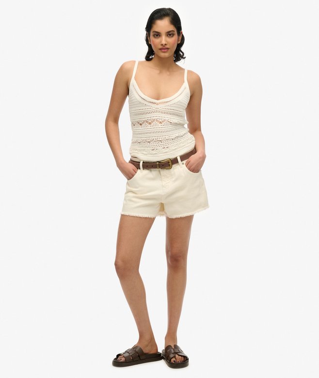 superdry Mid Rise Denim Hot Shorts