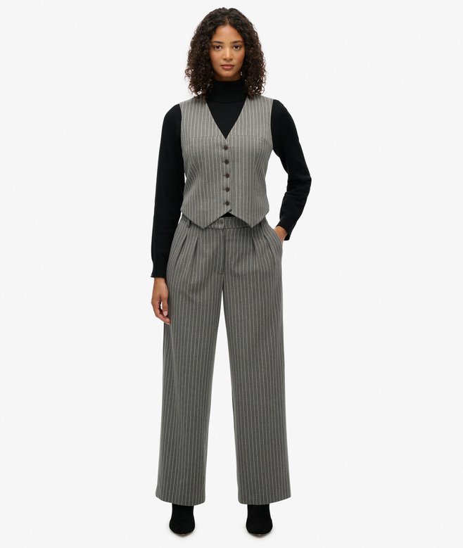 Superdry Mid Rise Pinstripe Trousers