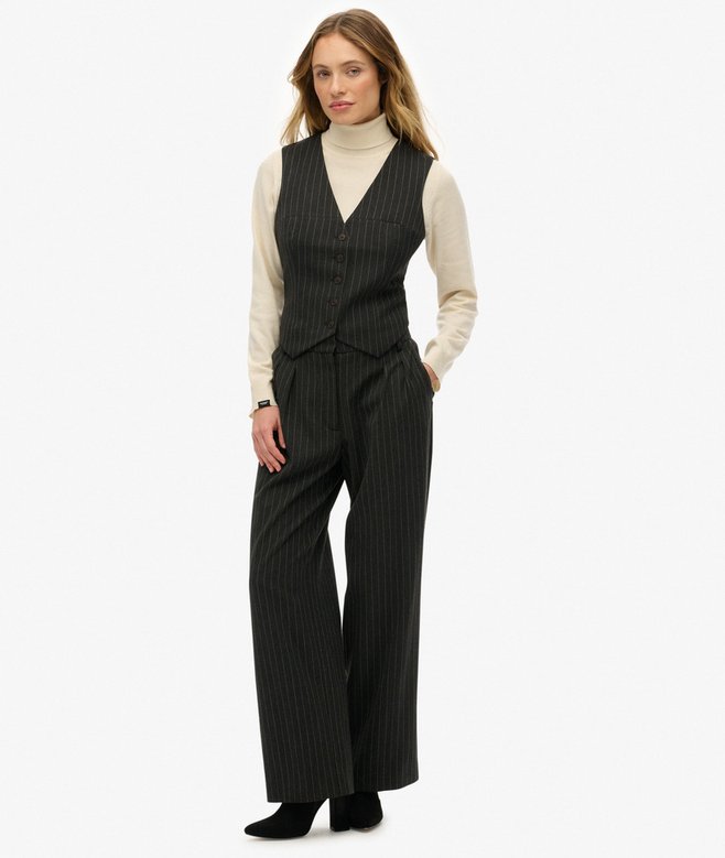 Superdry Mid Rise Pinstripe Trousers