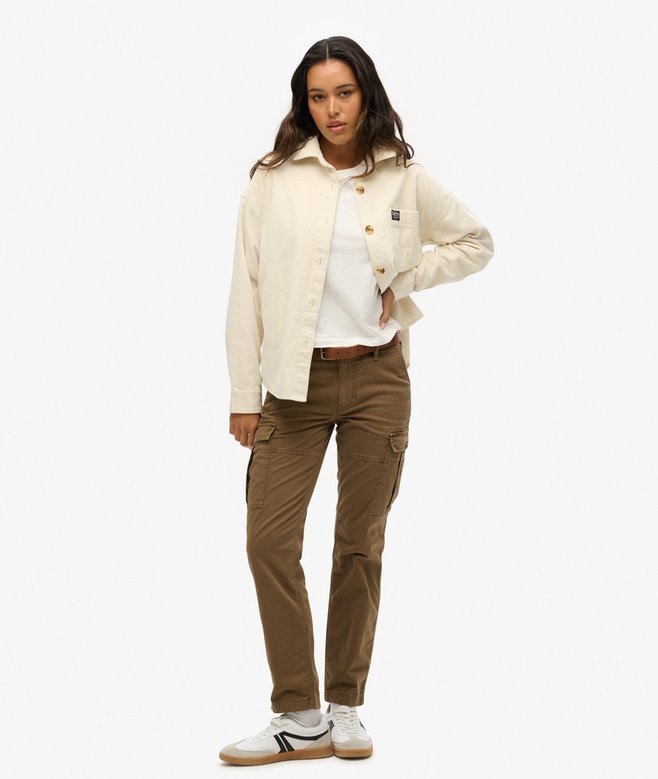 superdry Mid Rise Slim Cargo Trousers