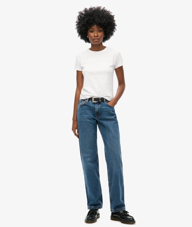 superdry Mid Rise Straight Leg Jean