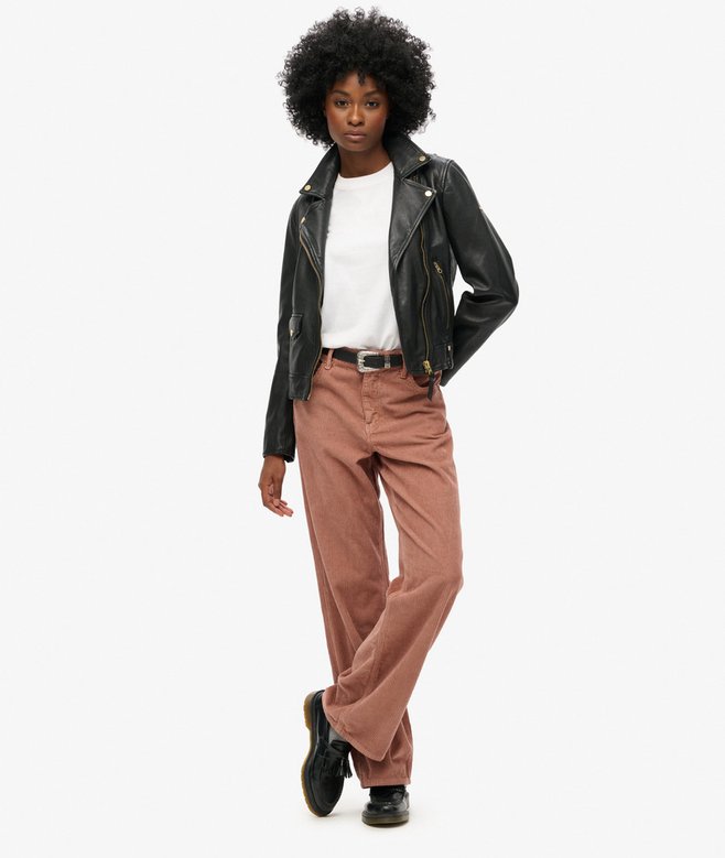 superdry Mid Rise Wide Leg Cord Trousers