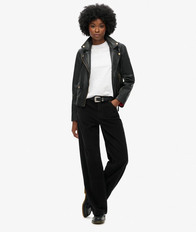 superdry Mid Rise Wide Leg Cord Trousers