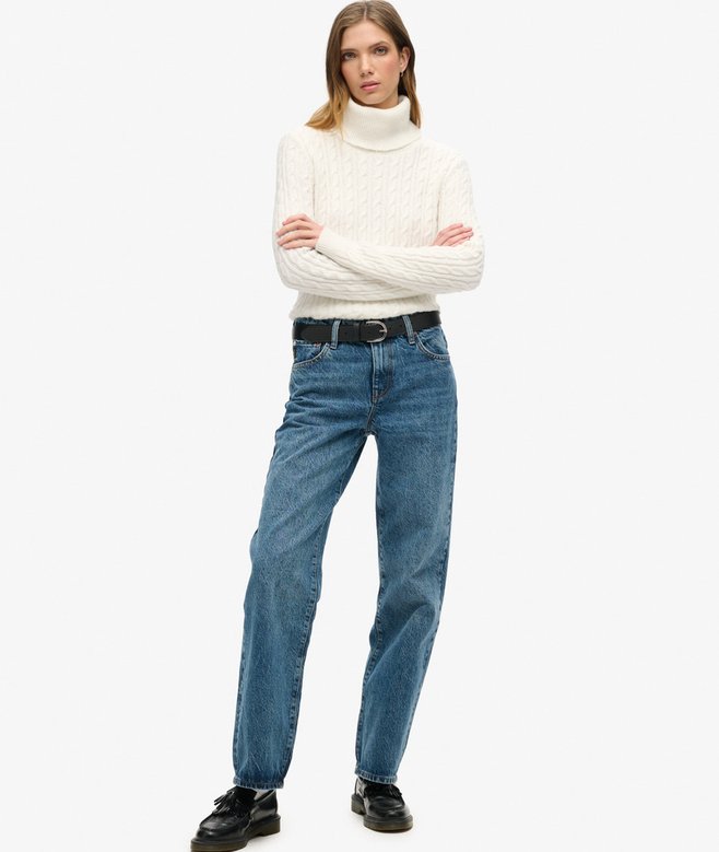 superdry Mid Rise Wide Leg Jeans