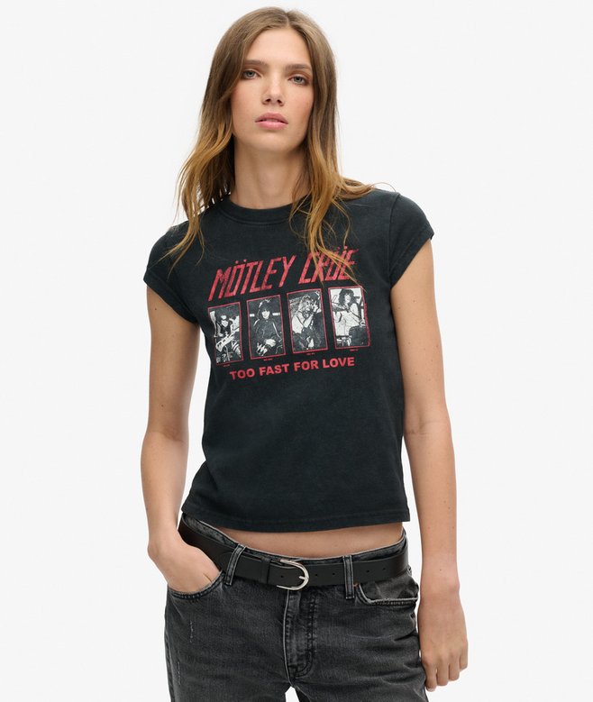 superdry Motley Crue x Superdry Cap Sleeve T-Shirt