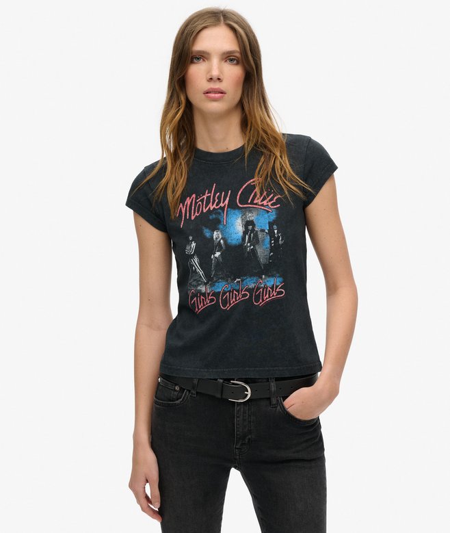 superdry Motley Crue x Superdry Cap Sleeve T-Shirt