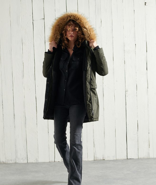 Superdry Nadare Microfibre Parka Coat