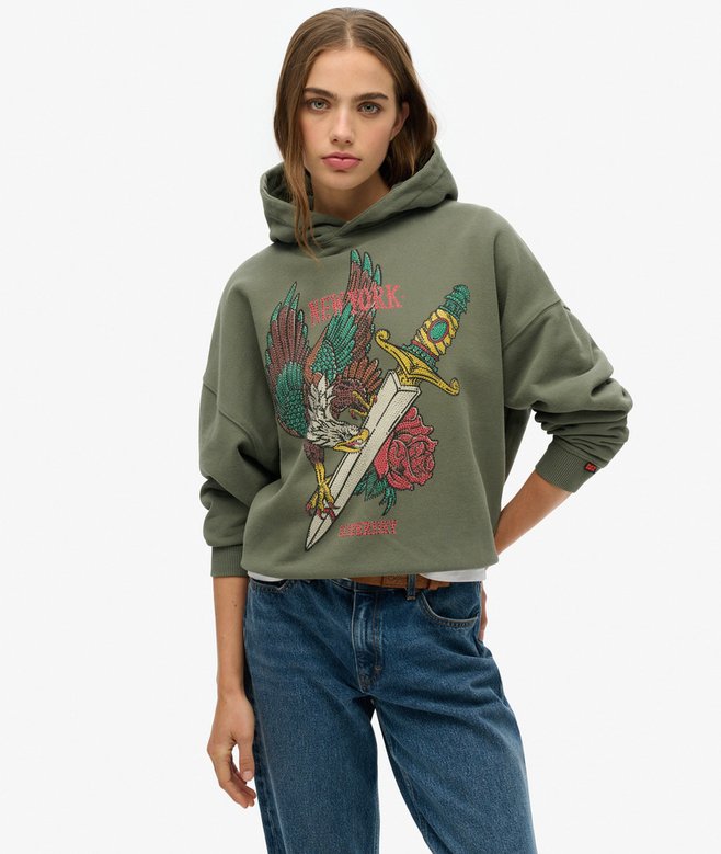 superdry Neo Trad Tattoo Relaxed Hoodie