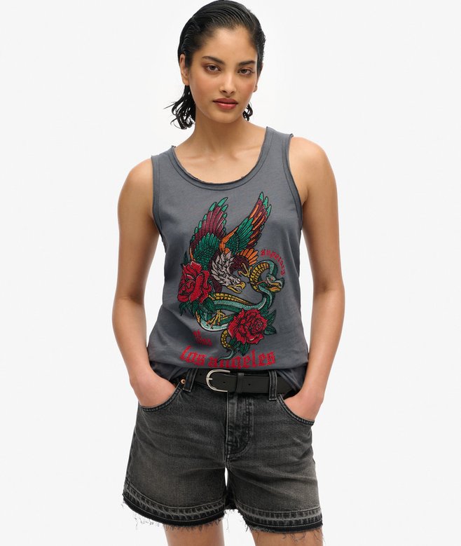 superdry Neo Trad Tattoo Scoop Neck Tank Top