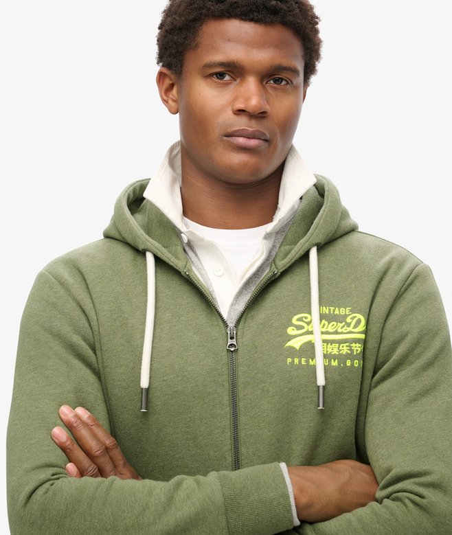 Superdry Neon Vintage Logo Graphic Zip Hoodie
