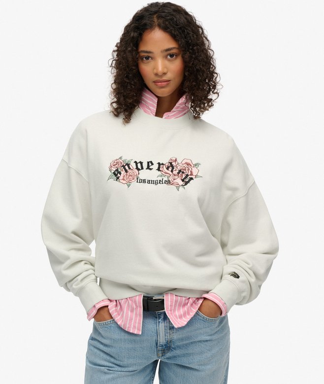 superdry Night Garden Oversized Crew Sweatshirt