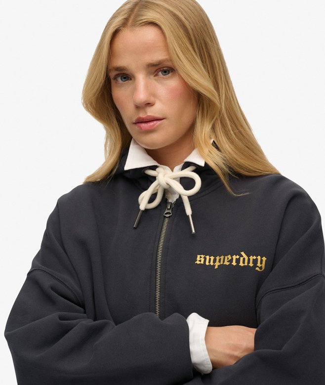 Superdry Old School Tattoo Oversized Zip Hoodie