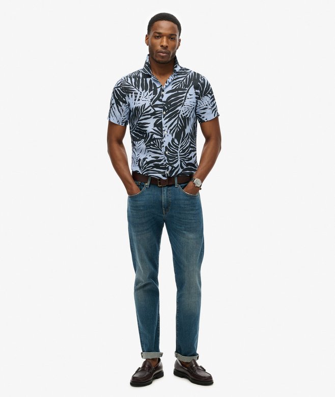 Superdry Open Collar Printed Linen Shirt