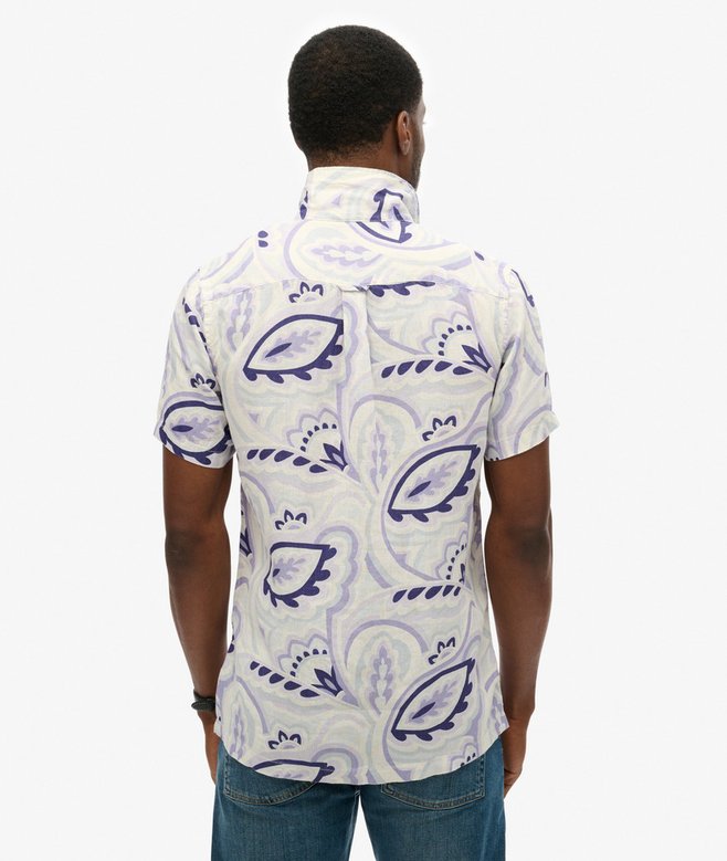 Superdry Open Collar Printed Linen Shirt