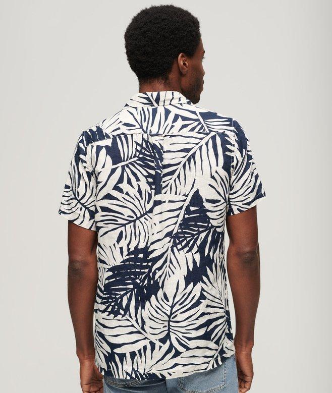 Superdry Open Collar Printed Linen Shirt