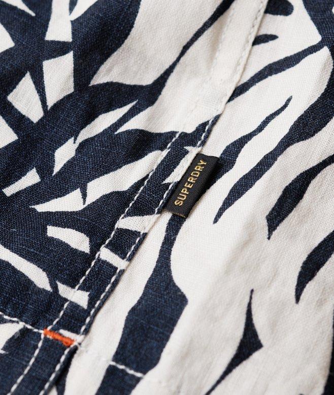 Superdry Open Collar Printed Linen Shirt