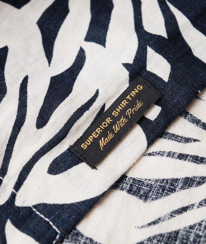 Superdry Open Collar Printed Linen Shirt