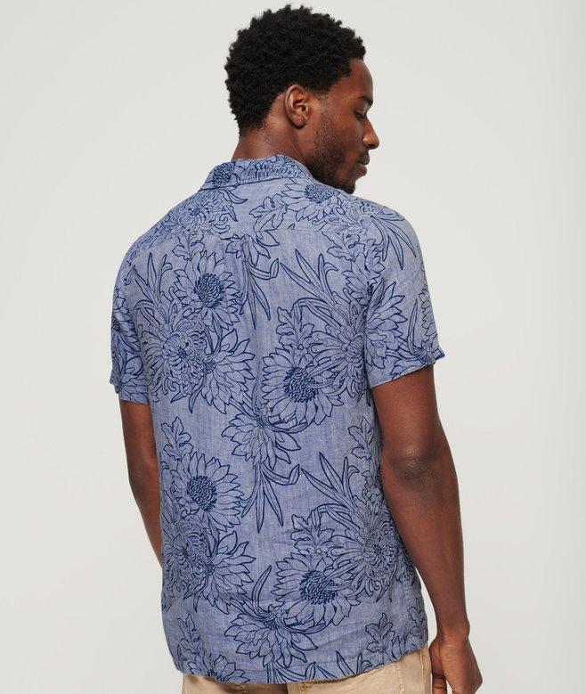 Superdry Open Collar Printed Linen Shirt