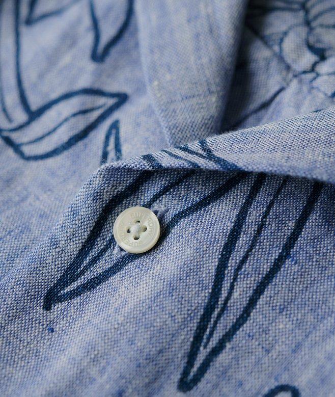 Superdry Open Collar Printed Linen Shirt