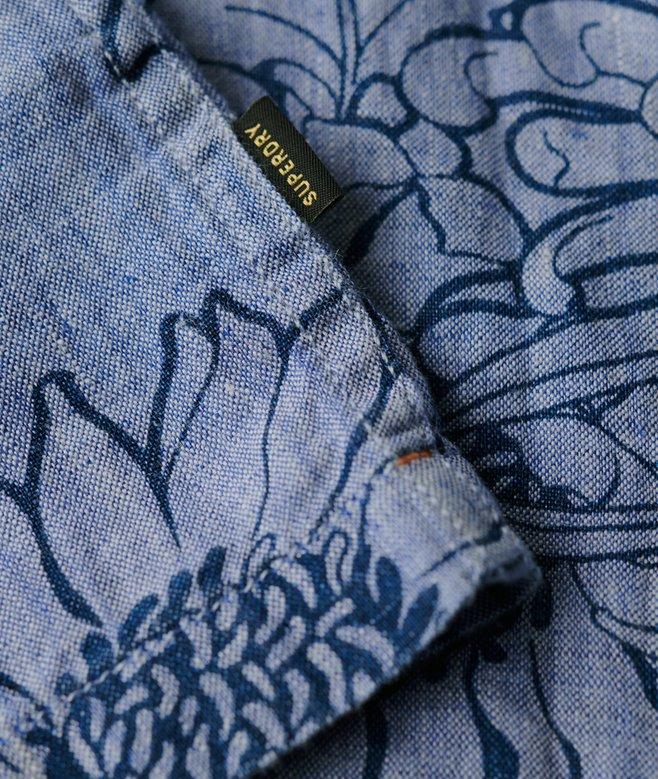 Superdry Open Collar Printed Linen Shirt