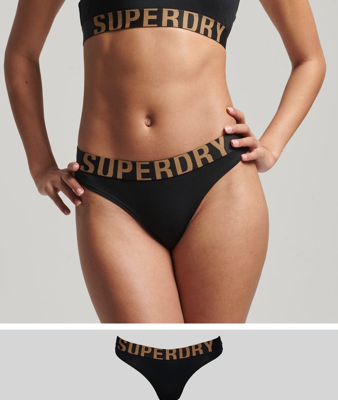 superdry Organic Cotton Large Logo Bikini Briefs