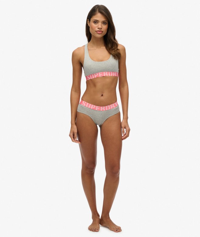 Superdry Organic Cotton Large Logo Crop Bralette