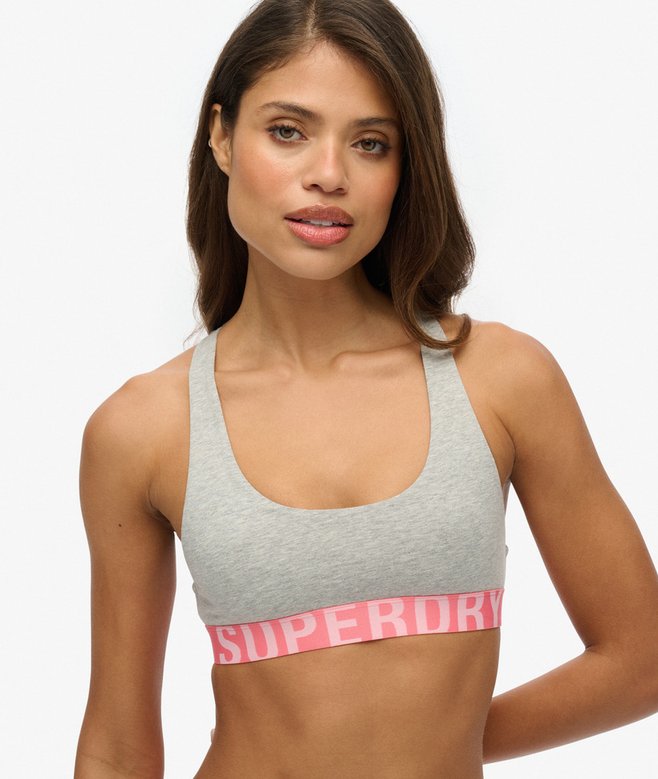 Superdry Organic Cotton Large Logo Crop Bralette