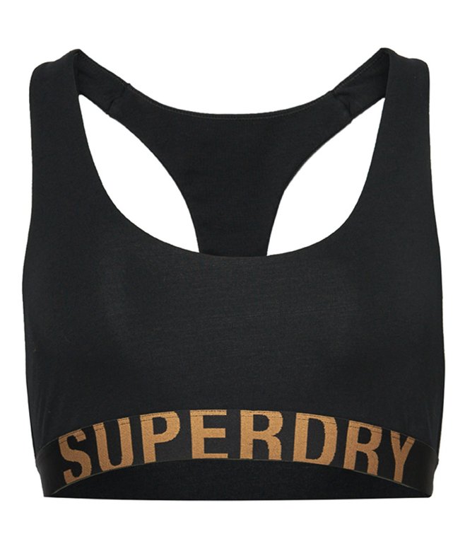 Superdry Organic Cotton Large Logo Crop Bralette