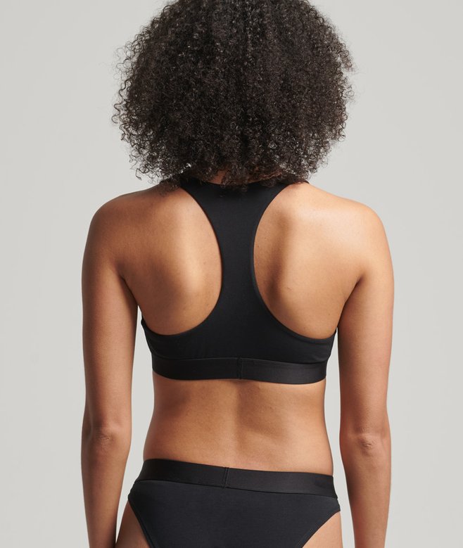 Superdry Organic Cotton Large Logo Crop Bralette
