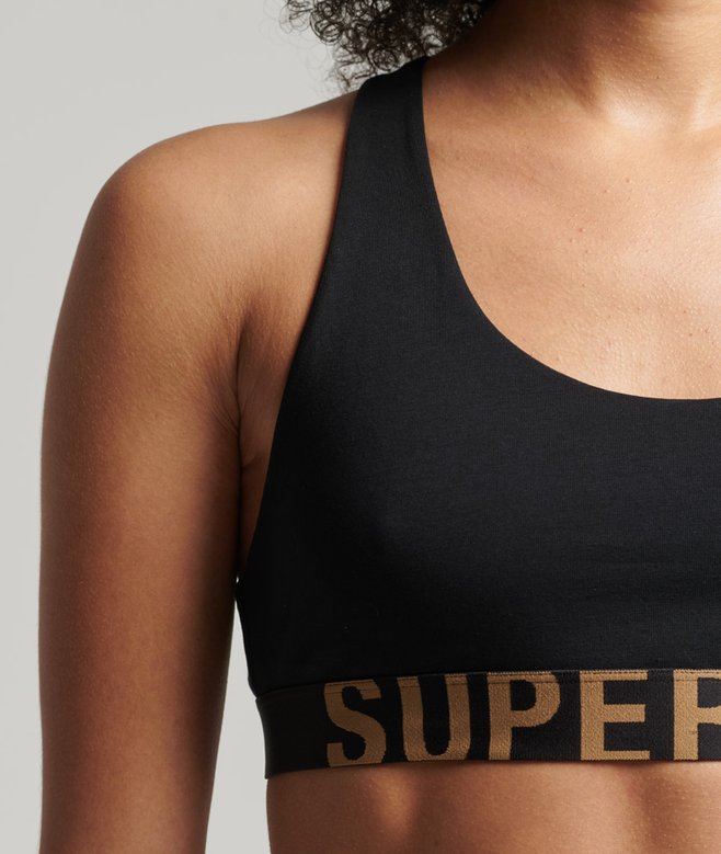 Superdry Organic Cotton Large Logo Crop Bralette