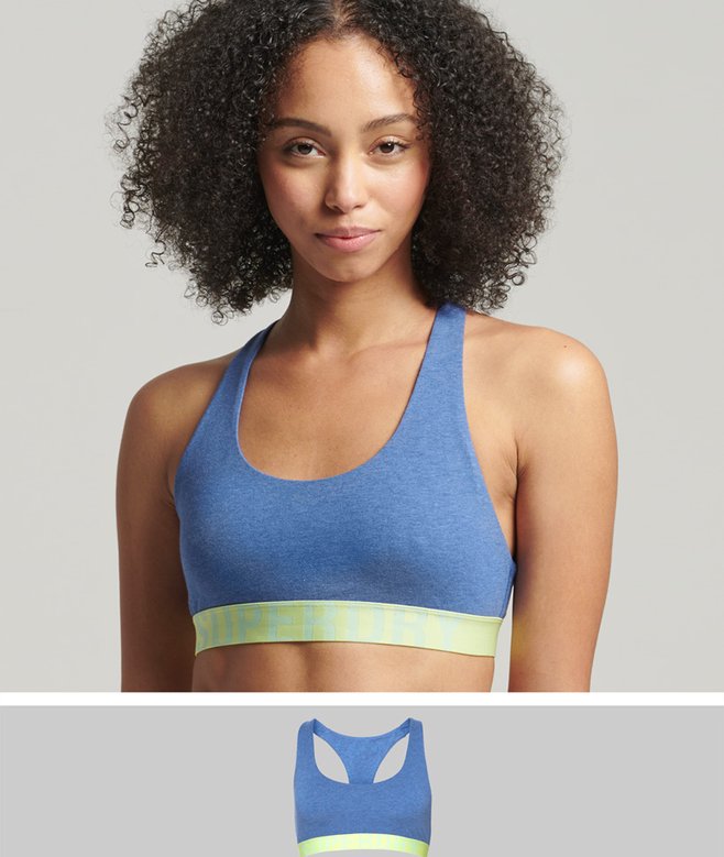 superdry Organic Cotton Large Logo Crop Bralette