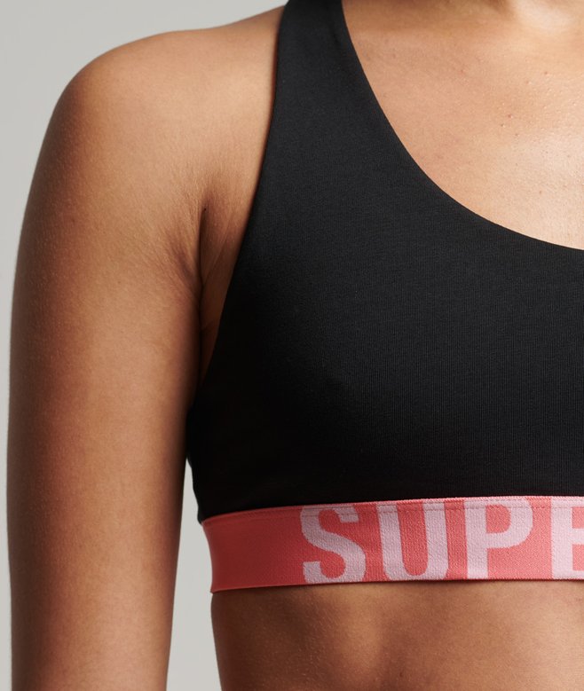 Superdry Organic Cotton Large Logo Crop Bralette