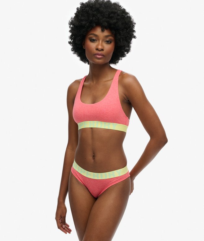 superdry Organic Cotton Large Logo Crop Bralette