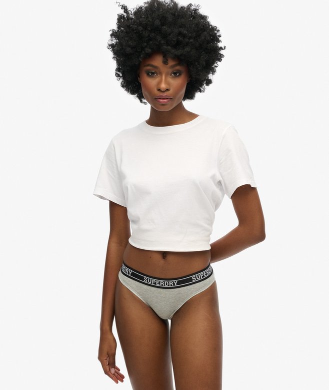 superdry Organic Cotton Multi Logo Bikini Briefs
