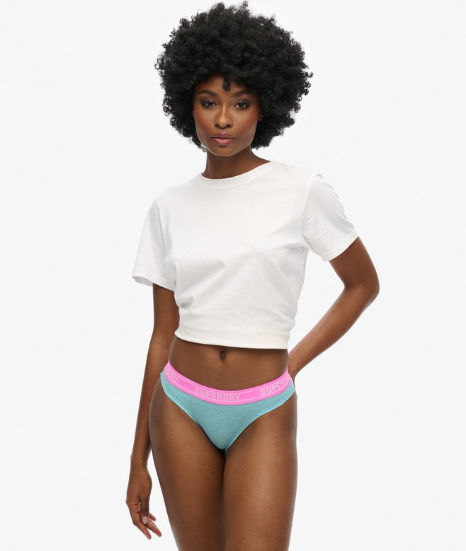 superdry Organic Cotton Multi Logo Bikini Briefs