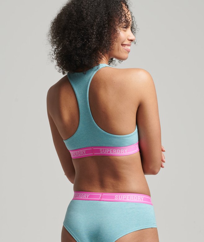 Superdry Organic Cotton Multi Logo Crop Bralette