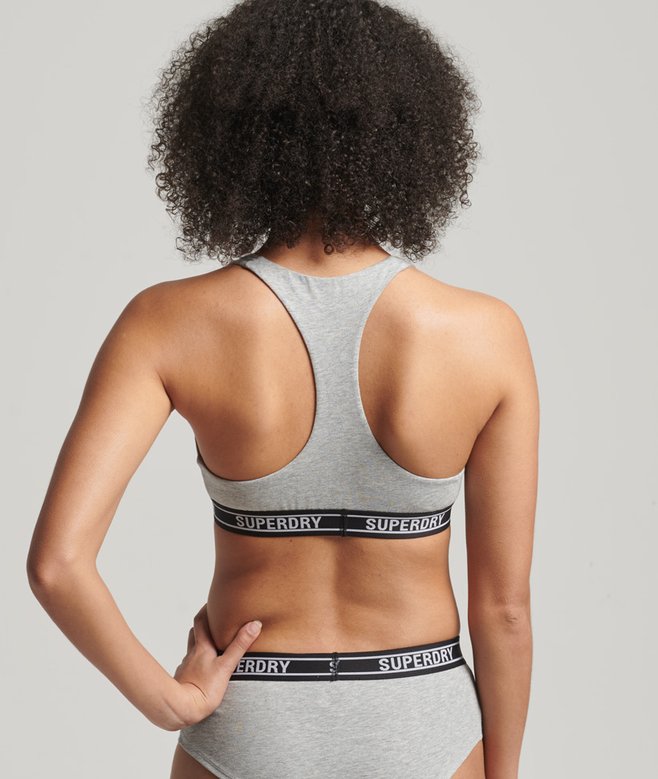 Superdry Organic Cotton Multi Logo Crop Bralette