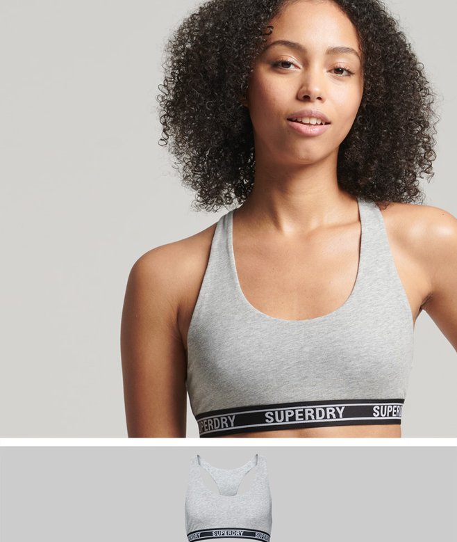 superdry Organic Cotton Multi Logo Crop Bralette
