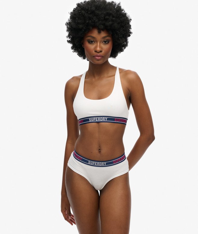 superdry Organic Cotton Multi Logo Crop Bralette