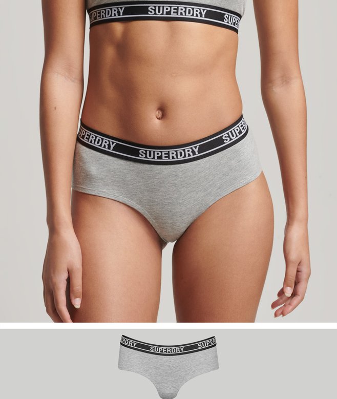 superdry Organic Cotton Multi Logo Hipster Briefs