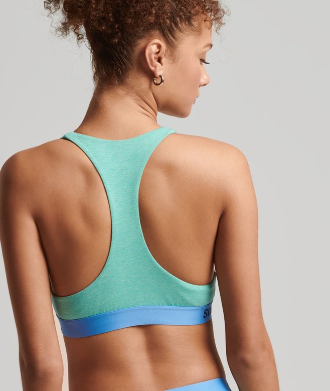 Superdry Organic Cotton Offset Logo Crop Bralette
