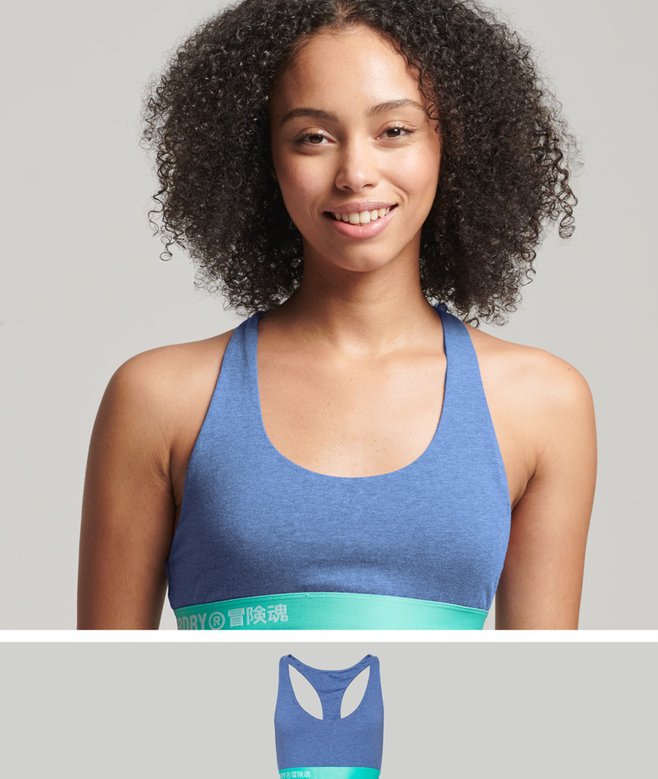 superdry Organic Cotton Offset Logo Crop Bralette