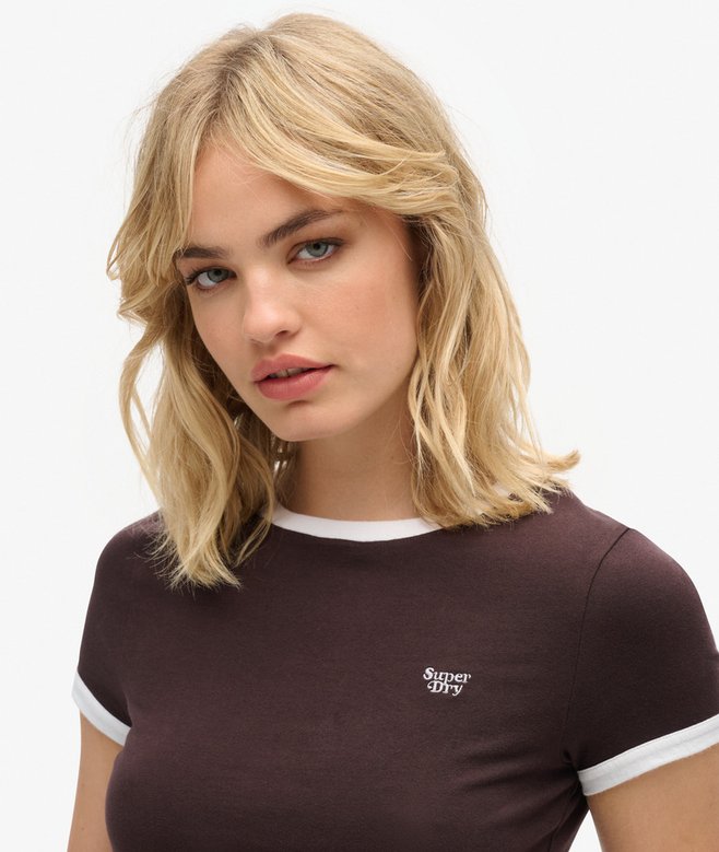 Superdry Organic Cotton Ringer Crop T-shirt