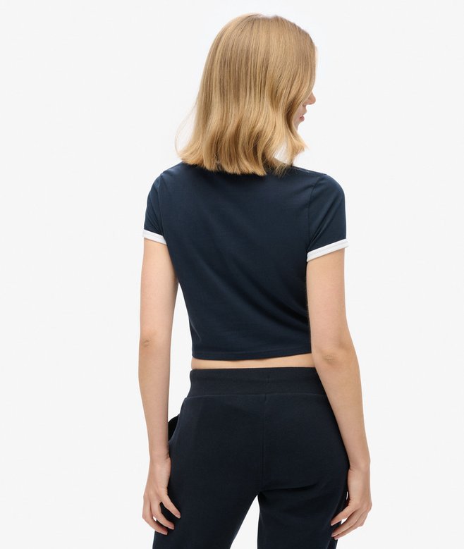 Superdry Organic Cotton Ringer Crop T-shirt