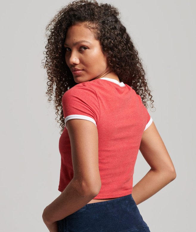 Superdry Organic Cotton Ringer Crop T-shirt