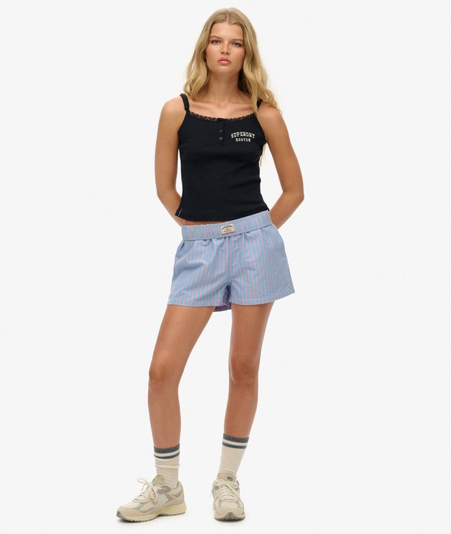 superdry Organic Cotton Stripe Elasticated Shorts