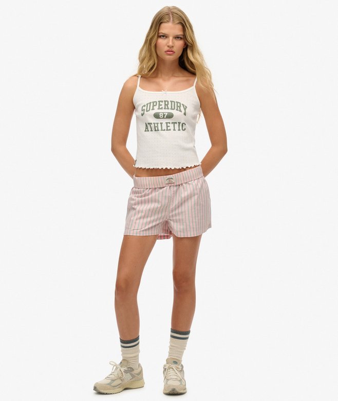 superdry Organic Cotton Stripe Elasticated Shorts