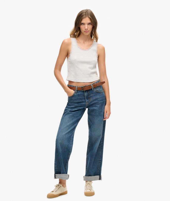 Superdry Organic Cotton Vintage Lace Trim Vest