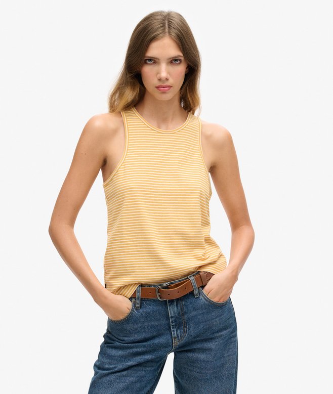 superdry Organic Cotton Vintage Logo Stripe Vest